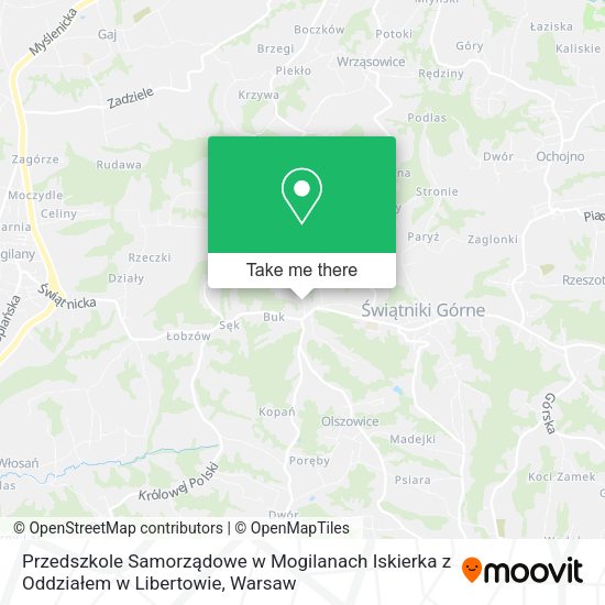 Przedszkole Samorządowe w Mogilanach Iskierka z Oddziałem w Libertowie map