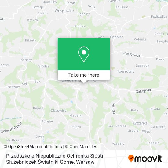 Przedszkole Niepubliczne Ochronka Sióstr Służebniczek Światniki Górne map