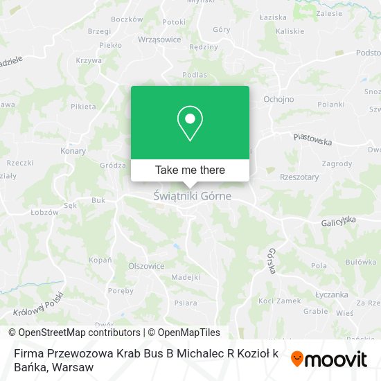 Firma Przewozowa Krab Bus B Michalec R Kozioł k Bańka map