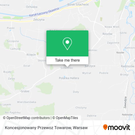 Koncesjonowany Przewoz Towarow map