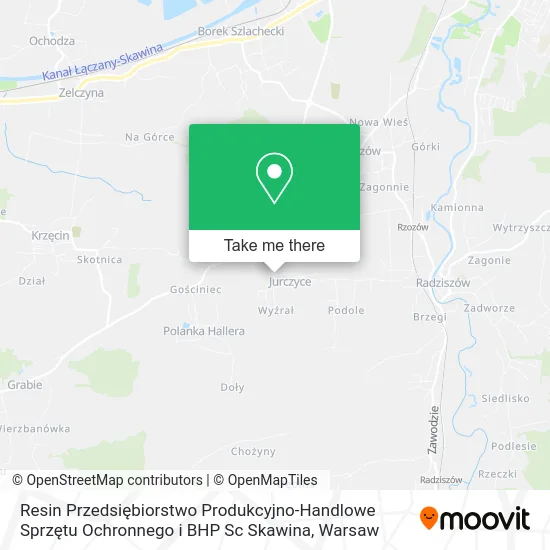 Resin Przedsiębiorstwo Produkcyjno-Handlowe Sprzętu Ochronnego i BHP Sc Skawina map