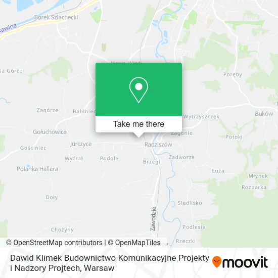 Карта Dawid Klimek Budownictwo Komunikacyjne Projekty i Nadzory Projtech