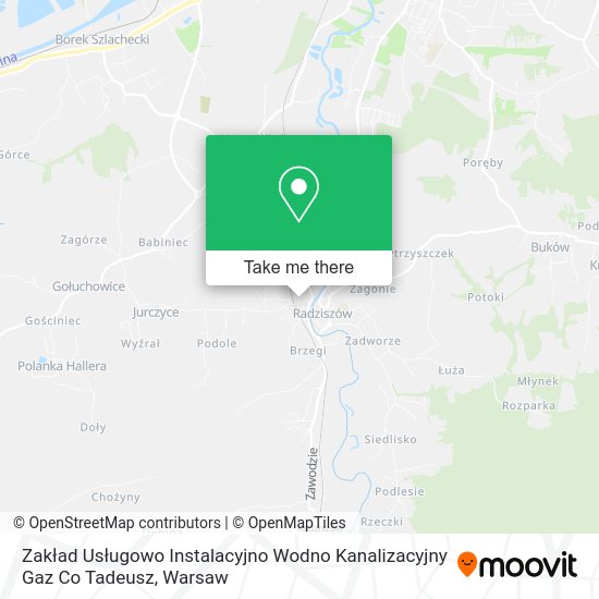 Zakład Usługowo Instalacyjno Wodno Kanalizacyjny Gaz Co Tadeusz map