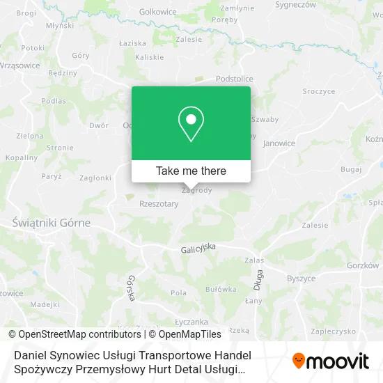 Daniel Synowiec Usługi Transportowe Handel Spożywczy Przemysłowy Hurt Detal Usługi Budowlane map