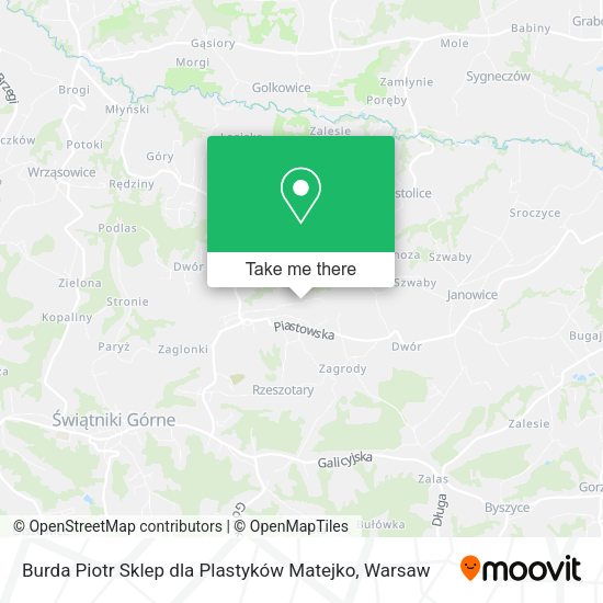 Burda Piotr Sklep dla Plastyków Matejko map