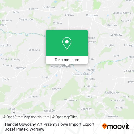 Handel Obwozny Art Przemyslowe Import Export Jozef Piatek map