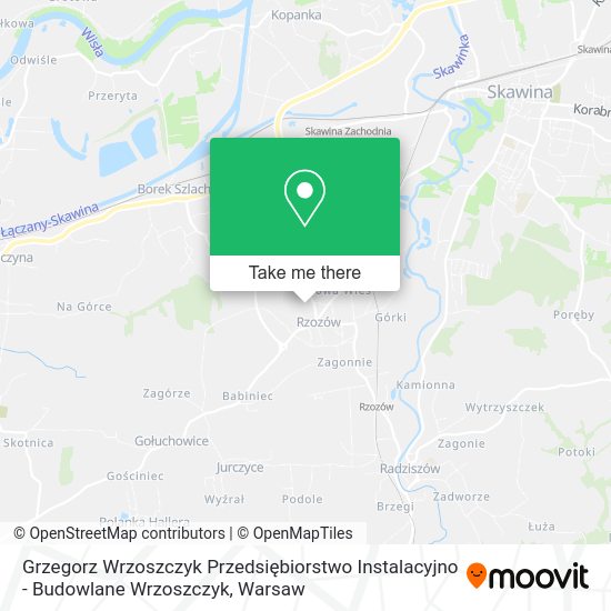 Карта Grzegorz Wrzoszczyk Przedsiębiorstwo Instalacyjno - Budowlane Wrzoszczyk