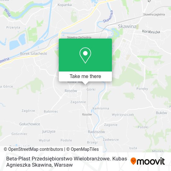 Beta-Plast Przedsiębiorstwo Wielobranżowe. Kubas Agnieszka Skawina map