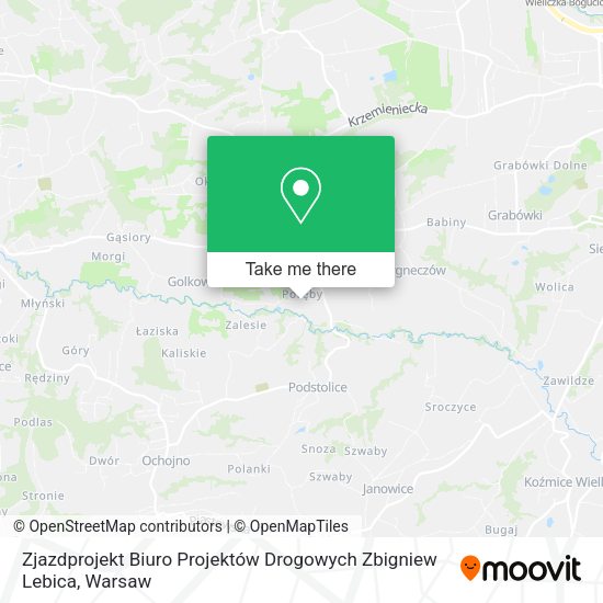 Карта Zjazdprojekt Biuro Projektów Drogowych Zbigniew Lebica