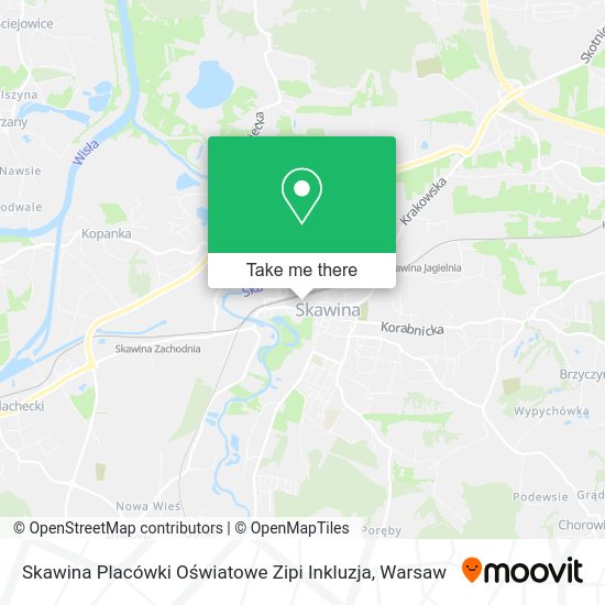 Skawina Placówki Oświatowe Zipi Inkluzja map