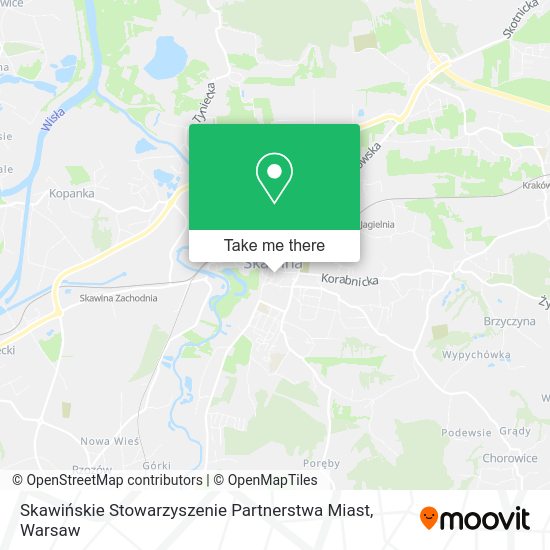 Карта Skawińskie Stowarzyszenie Partnerstwa Miast