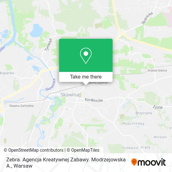 Zebra. Agencja Kreatywnej Zabawy. Modrzejowska A. map