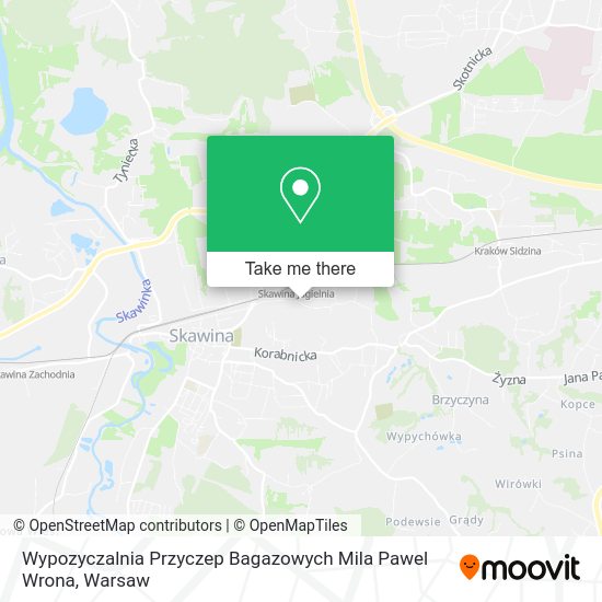 Карта Wypozyczalnia Przyczep Bagazowych Mila Pawel Wrona