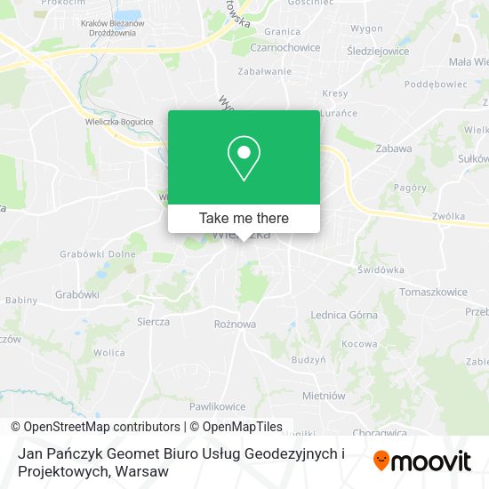 Карта Jan Pańczyk Geomet Biuro Usług Geodezyjnych i Projektowych