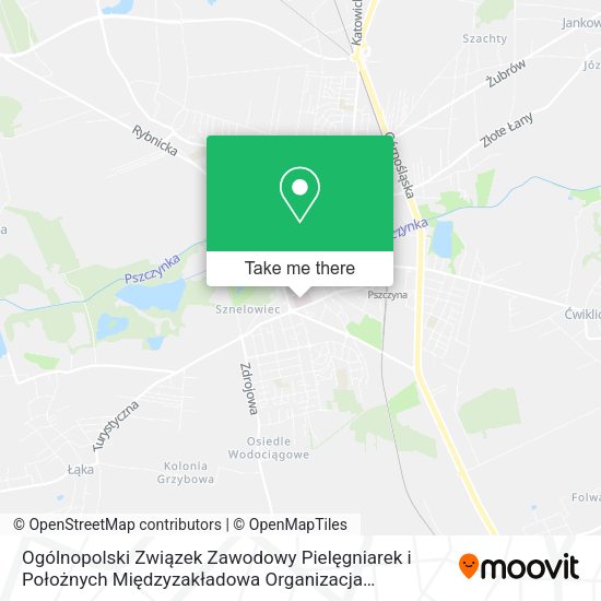 Ogólnopolski Związek Zawodowy Pielęgniarek i Położnych Międzyzakładowa Organizacja Związkowa Centru map