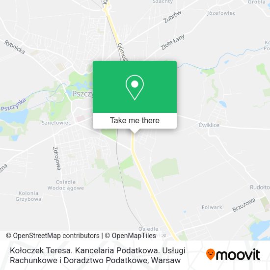 Карта Kołoczek Teresa. Kancelaria Podatkowa. Usługi Rachunkowe i Doradztwo Podatkowe