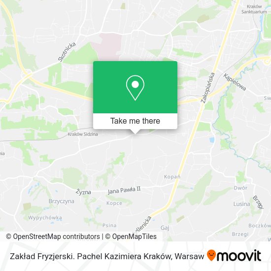 Zakład Fryzjerski. Pachel Kazimiera Kraków map