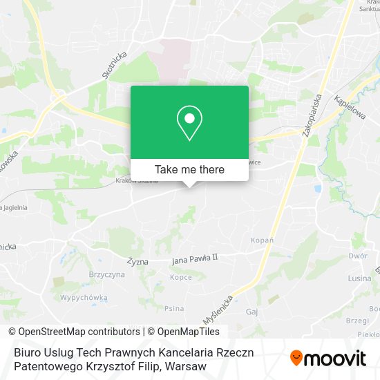 Biuro Uslug Tech Prawnych Kancelaria Rzeczn Patentowego Krzysztof Filip map