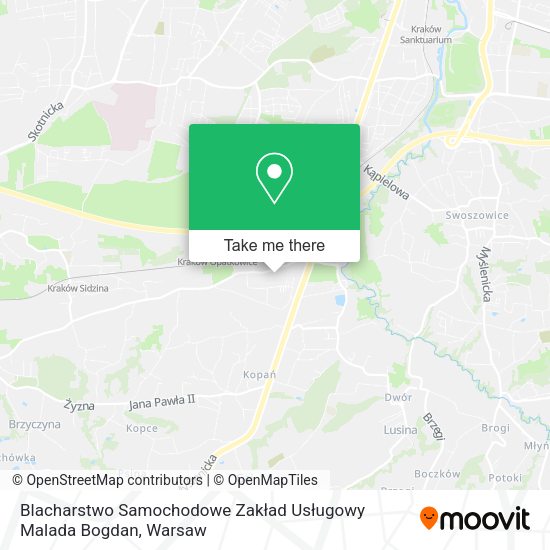 Blacharstwo Samochodowe Zakład Usługowy Malada Bogdan map