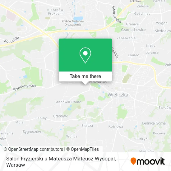 Карта Salon Fryzjerski u Mateusza Mateusz Wysopal