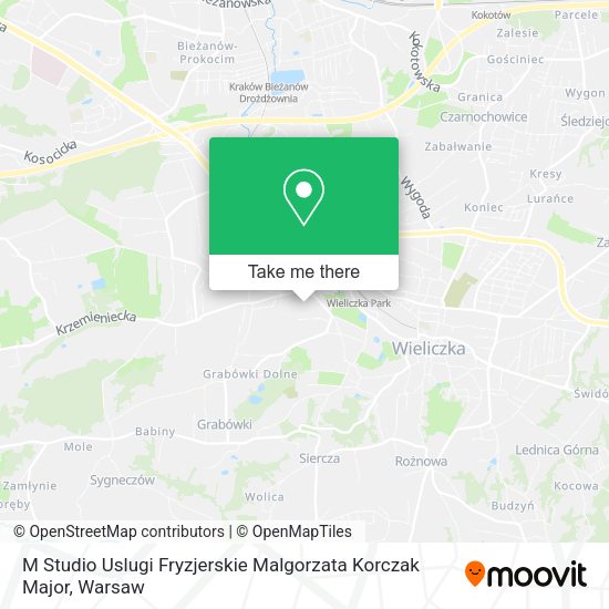 M Studio Uslugi Fryzjerskie Malgorzata Korczak Major map