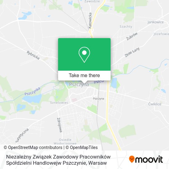 Niezależny Związek Zawodowy Pracowników Spółdzielni Handlowejw Pszczynie map