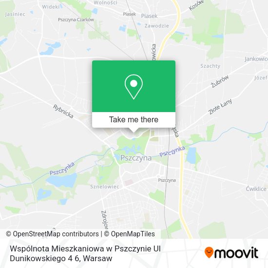 Карта Wspólnota Mieszkaniowa w Pszczynie Ul Dunikowskiego 4 6