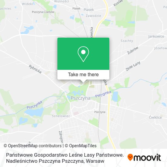 Państwowe Gospodarstwo Leśne Lasy Państwowe. Nadleśnictwo Pszczyna Pszczyna map