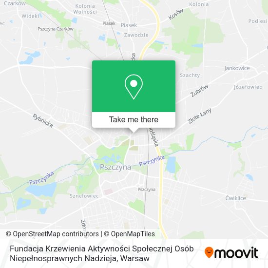 Fundacja Krzewienia Aktywności Społecznej Osób Niepełnosprawnych Nadzieja map