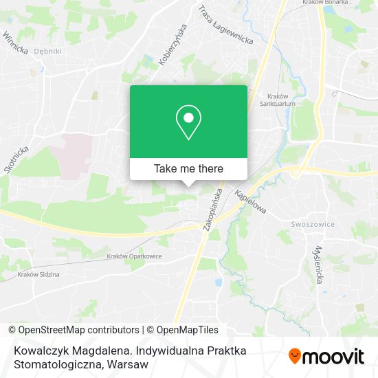 Kowalczyk Magdalena. Indywidualna Praktka Stomatologiczna map