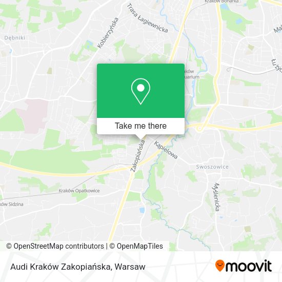 Audi Kraków Zakopiańska map