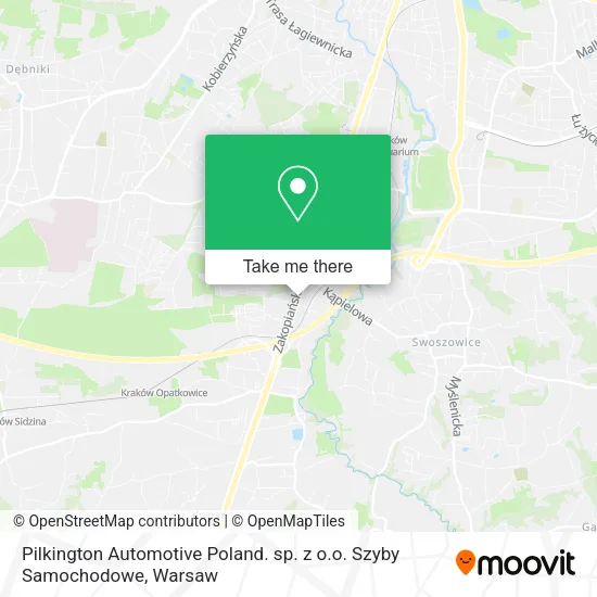 Карта Pilkington Automotive Poland. sp. z o.o. Szyby Samochodowe