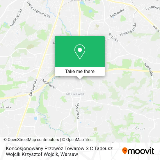 Карта Koncesjonowany Przewoz Towarow S C Tadeusz Wojcik Krzysztof Wojcik