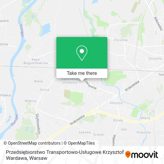 Карта Przedsiębiorstwo Transportowo-Usługowe Krzysztof Wardawa