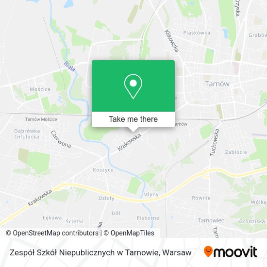 Zespół Szkół Niepublicznych w Tarnowie map