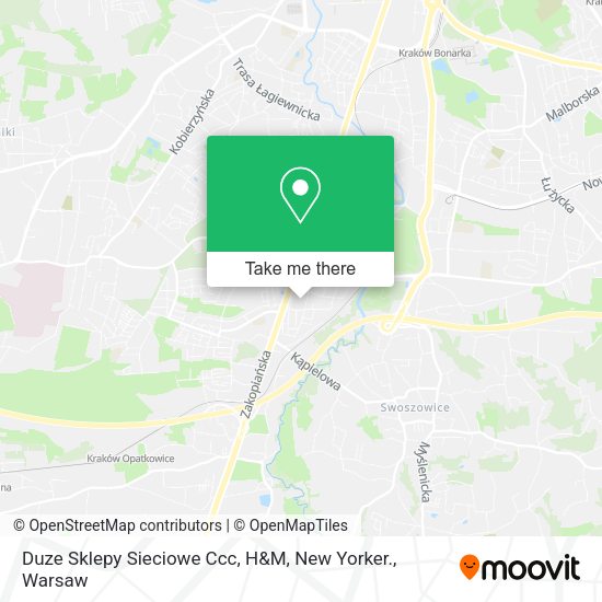 Duze Sklepy Sieciowe Ccc, H&M, New Yorker. map