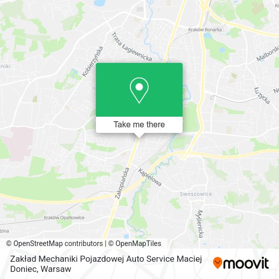 Карта Zakład Mechaniki Pojazdowej Auto Service Maciej Doniec