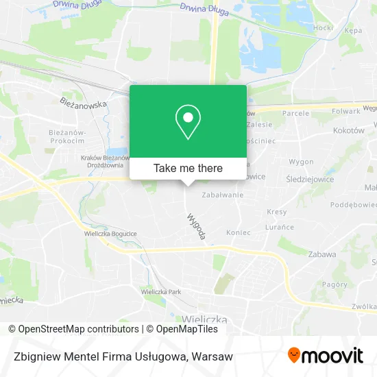 Карта Zbigniew Mentel Firma Usługowa