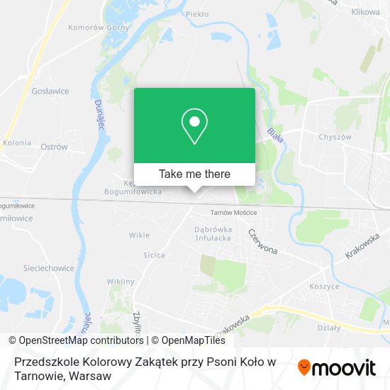 Карта Przedszkole Kolorowy Zakątek przy Psoni Koło w Tarnowie