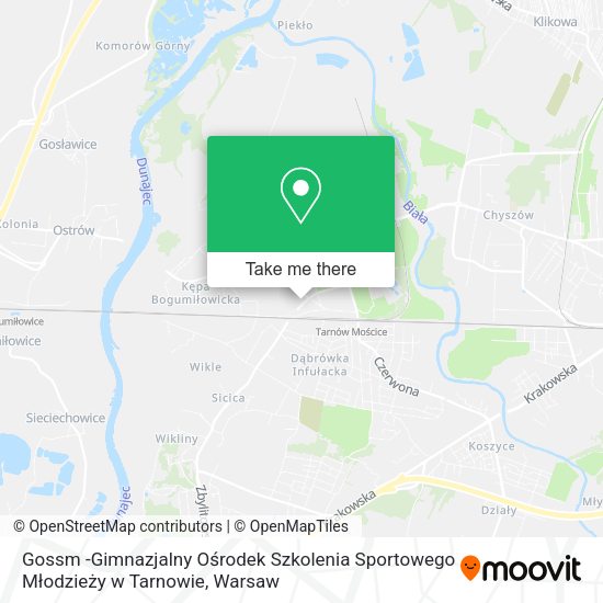 Gossm -Gimnazjalny Ośrodek Szkolenia Sportowego Młodzieży w Tarnowie map