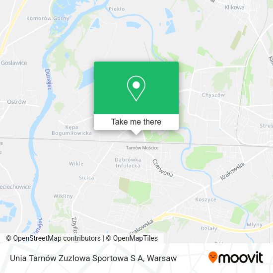 Unia Tarnów Zuzlowa Sportowa S A map