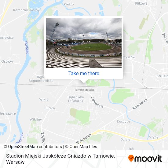 Карта Stadion Miejski Jaskółcze Gniazdo w Tarnowie