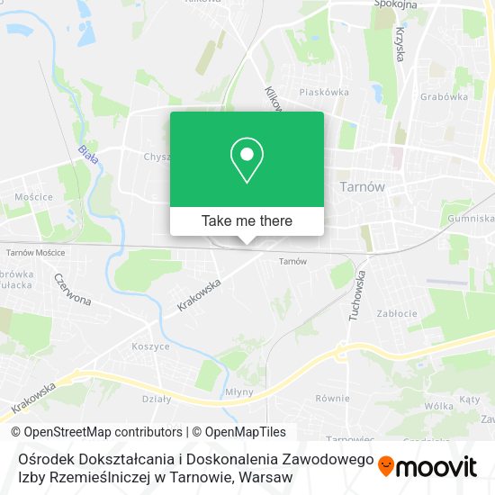 Ośrodek Dokształcania i Doskonalenia Zawodowego Izby Rzemieślniczej w Tarnowie map