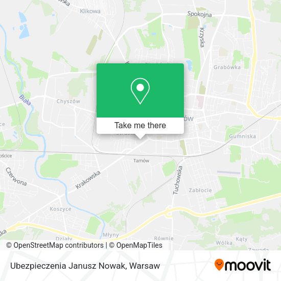 Ubezpieczenia Janusz Nowak map