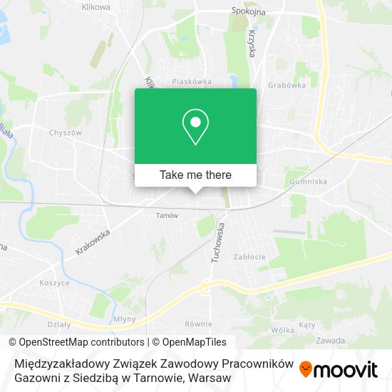 Międzyzakładowy Związek Zawodowy Pracowników Gazowni z Siedzibą w Tarnowie map