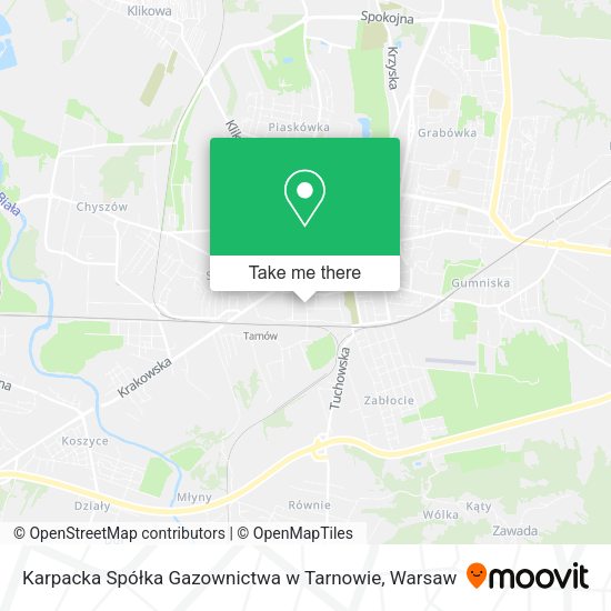 Karpacka Spółka Gazownictwa w Tarnowie map