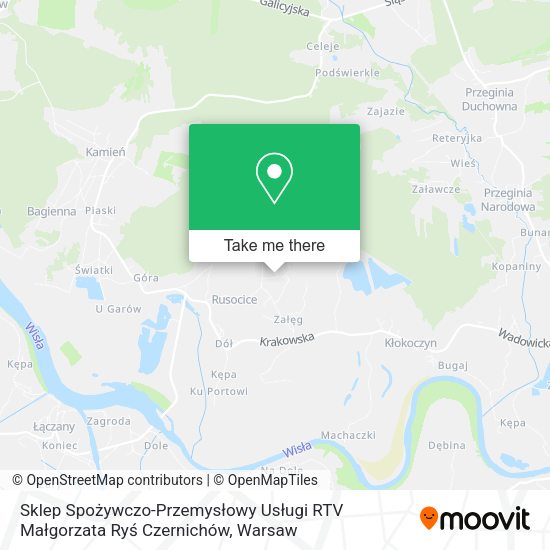 Sklep Spożywczo-Przemysłowy Usługi RTV Małgorzata Ryś Czernichów map