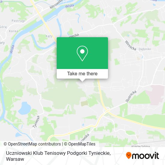 Карта Uczniowski Klub Tenisowy Podgorki Tynieckie