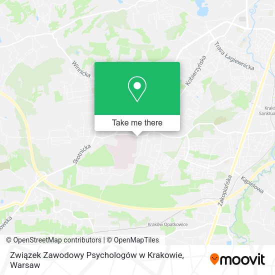 Związek Zawodowy Psychologów w Krakowie map