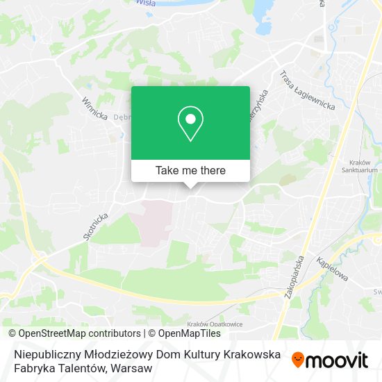 Niepubliczny Młodzieżowy Dom Kultury Krakowska Fabryka Talentów map